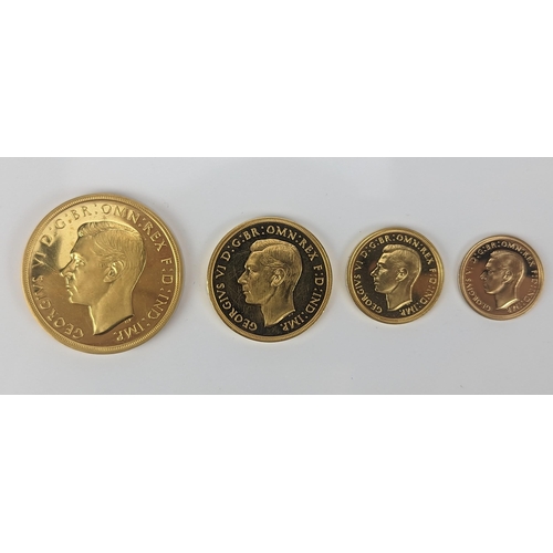 117 - United Kingdom - George VI (1936-1952) a 1937 four gold coin Specimen set, comprising £5, £2, sovere... 