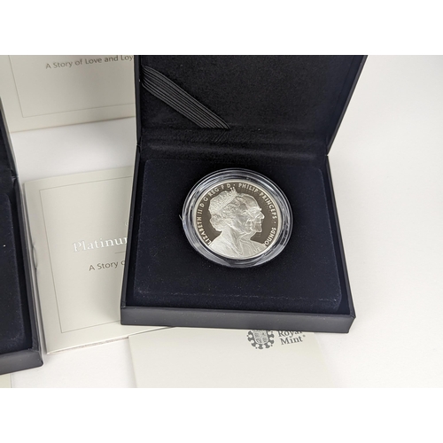 119 - United Kingdom - Elizabeth II (1952-2022) Royal Mint silver proof £5 coins to include 2017 Platinum ... 