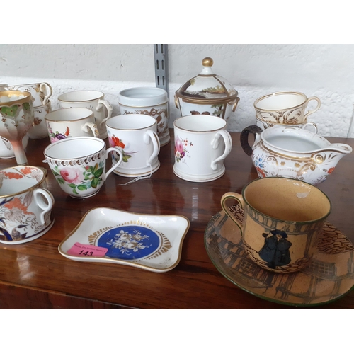 143 - Mixed 19th/early 20th century bone china and ceramic tableware to include teacups and saucers togeth... 