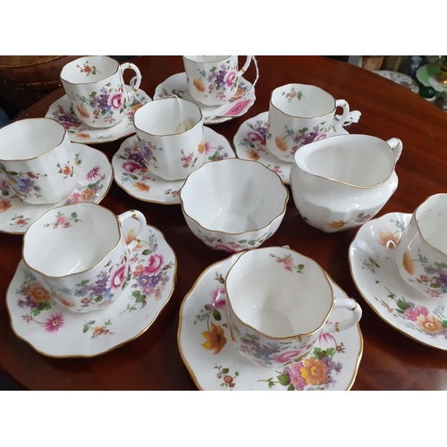 145 - A set of eight 'Derby Posies' coffee cans with matching saucers, a sugar bowl and a milk jug
Locatio... 