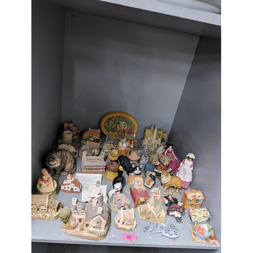 157 - A group of composition and resin ornaments and animal models to include Border Fine Arts, Colour Box... 