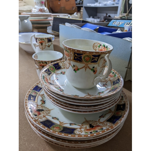 164 - A mixed lot of Victorian and later ceramics to include turkey and meat platters, part wash set, two ... 