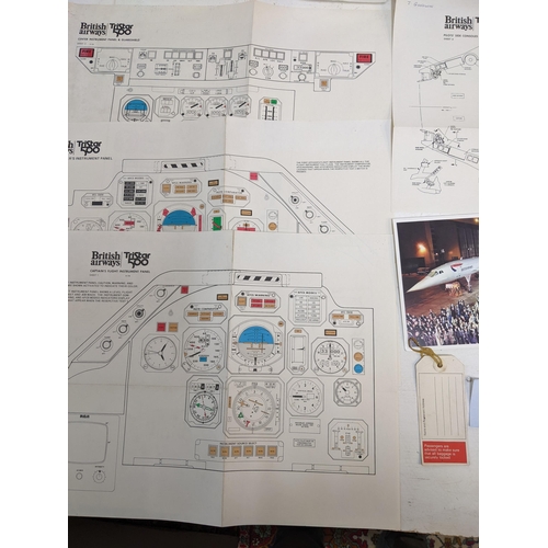270 - Concorde and aeronautical interest to include BA Tristar 500 cockpit diagrams, Concorde photographs ... 