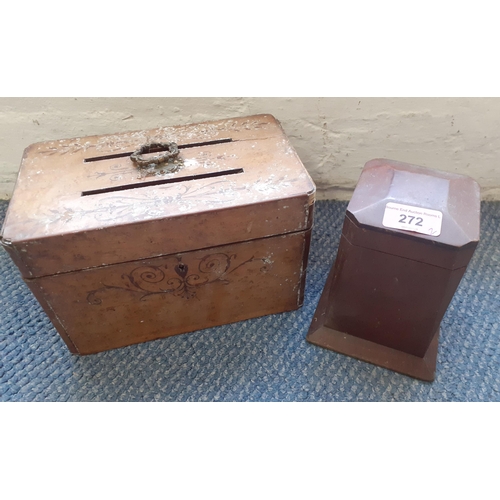 272 - A 19th century walnut letter box together with another box
Location: BWR