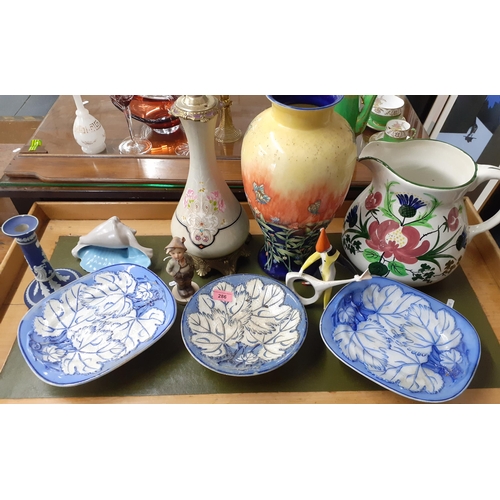 286 - A Majolica blue leaf part serving set and other ceramics to include Wedgwood
Location: RAB