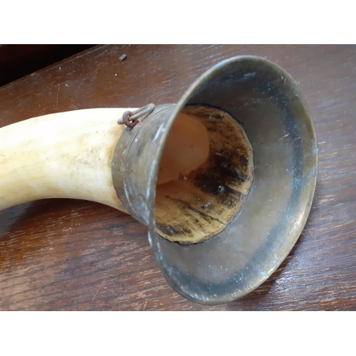 289 - A 20th century horn made of brass and animal horn 46cm long, A/F
Location: RAB