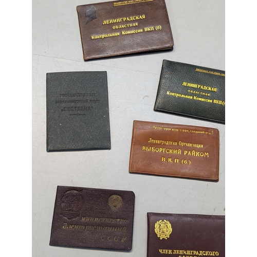 293 - A group of Soviet 1929-1949 Leningrad Council and other ID cards to include Leningrad Council of Wor... 