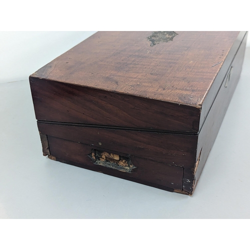 312 - A late 19th/early 20th century mahogany writing box, A/F 40.5cm x 13cm
Location: 1.4