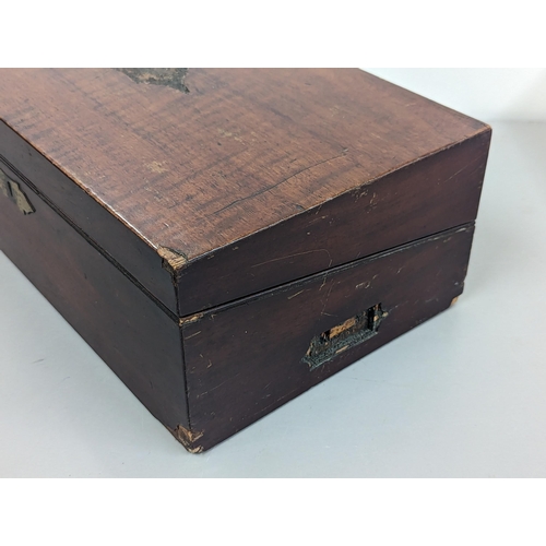 312 - A late 19th/early 20th century mahogany writing box, A/F 40.5cm x 13cm
Location: 1.4