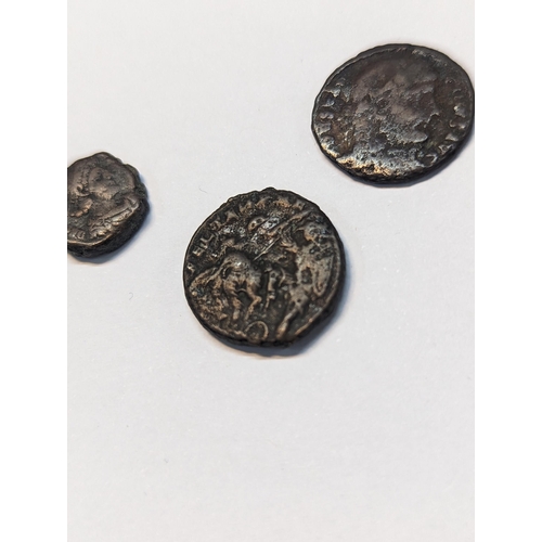 326 - Roman Coinage - A group of three bronze coins to include a Constantius II (337-361) Mairorina style ... 