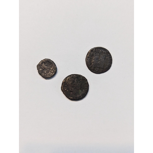 326 - Roman Coinage - A group of three bronze coins to include a Constantius II (337-361) Mairorina style ... 