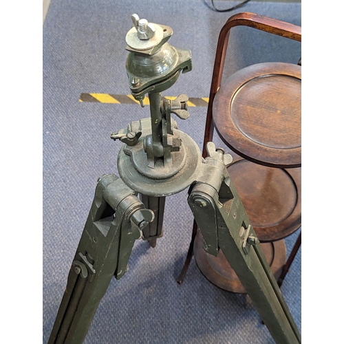 33 - A WWII period Turner & Evans Ltd MKIII New Zealand stand instrument tripod, dated 1943, together wit... 