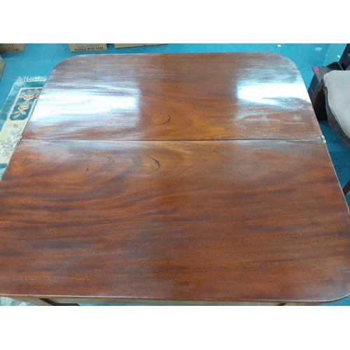 333 - A Regency inlaid mahogany tea table with a foldover top on square tapered legs
Location: A2B