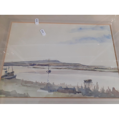 339 - Peter Fuller - two coastline watercolours, one signed lower right hand corner, both with artists lab... 