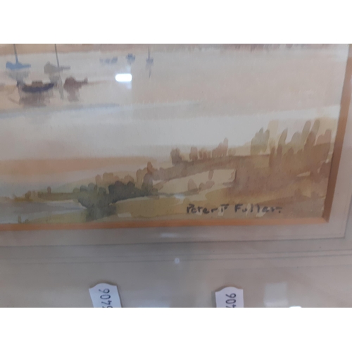 339 - Peter Fuller - two coastline watercolours, one signed lower right hand corner, both with artists lab... 