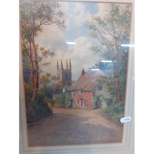 340 - Chas H Branscombe - a village scene, a watercolour, 22cm x 30cm, signed lower right hand corner, mou... 