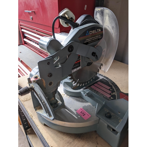 172 - A Delta Compound Mitre saw, together with a Nutool Sander Location: CON