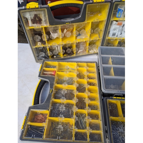 179 - Seven Stanley Tool Organiser Storage cases containing screw nails, wall plugs and other items Locati... 