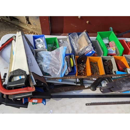 193 - Mixed tools to include as selection of clamps, saws, glue gun, blades and other items
Location: CON