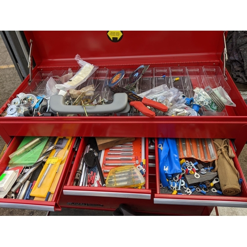 241 - A large Stack-On Professional Series tool chest containing mixed tools to include snap-on spanners, ... 