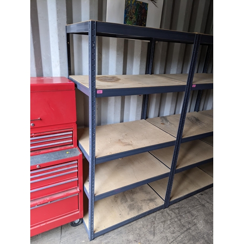 245 - A five tier metal shelving unit, 180cm h x 90cm w
Location: CON