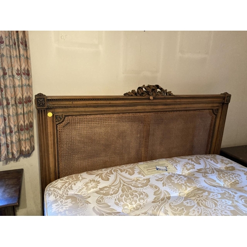 279 - A mid 20th century French Louis XVI style bedframe, headboard, 132cm h x 144cm w
Location: G