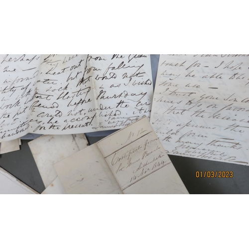 294 - Scottish letter group with 30+ mid to 19th century letters belonging to Thomas Carswell and family w... 