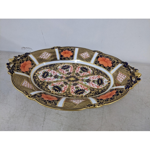 74 - A Royal Crown Derby Imari pattern oval dish 29cm w Location: 8.4