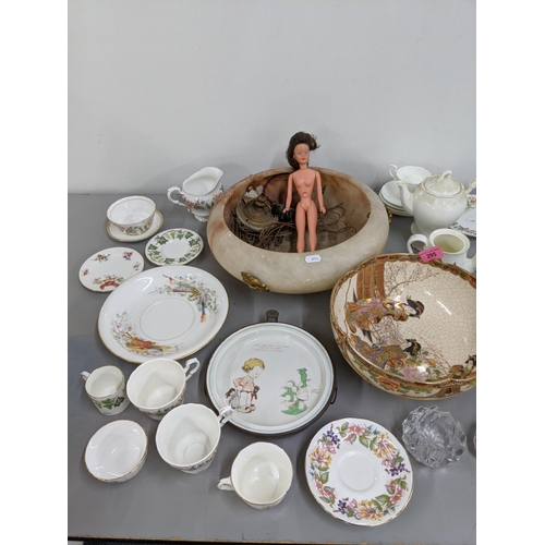 295 - A mixed lot to include a 1960's Palitoy Tressy doll A/F, Royal Doulton part tea set, Paragon part te... 