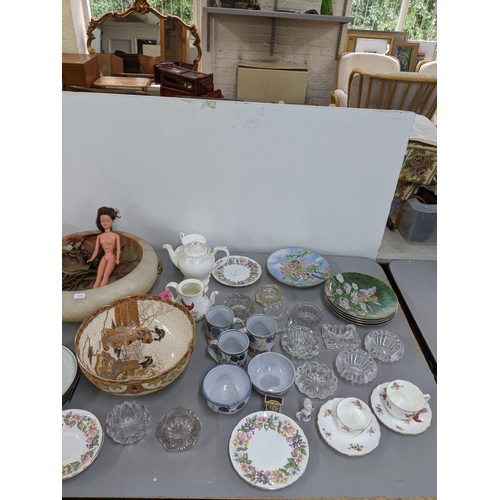 295 - A mixed lot to include a 1960's Palitoy Tressy doll A/F, Royal Doulton part tea set, Paragon part te... 