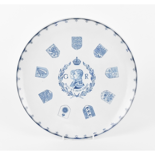 434 - A Wedgwood commemorative charger by Keith Murray, for the coronation of George VI and his wife Eliza... 