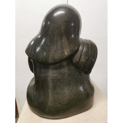 407 - Sylvester Mubayi (1942-2022) Zimbabwean
 'Daydreamer', figural carved and polished shona sculpture, ... 