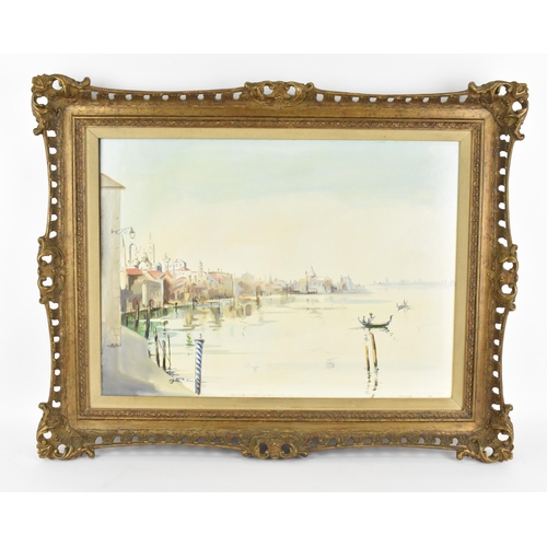 417 - Peter F. Fuller (late 20th century) British
depicting a Venetian scene, oil on board, signed lower r... 