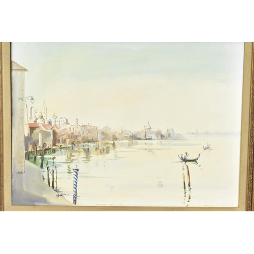 417 - Peter F. Fuller (late 20th century) British
depicting a Venetian scene, oil on board, signed lower r... 