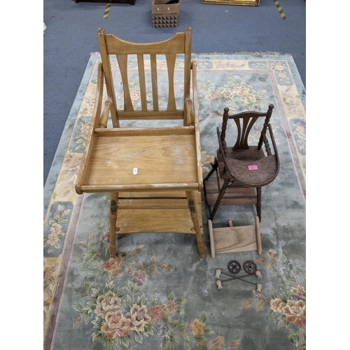 331 - Two 20th century metamorphic highchairs, one for a child and the other for a doll
Location: A2F