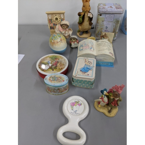 372 - A collection of Beatrix Potter related items to include a boxed Peter Rabbit Bonder Mrs Tiggywinkle ... 