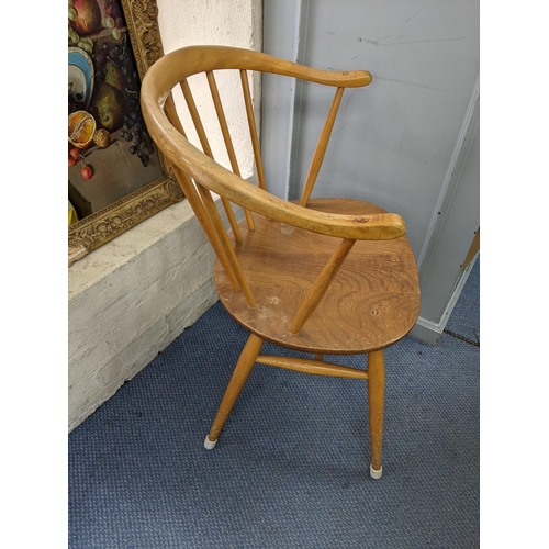 387 - A mid century Ercol cow horn dining chair
Location: LWM