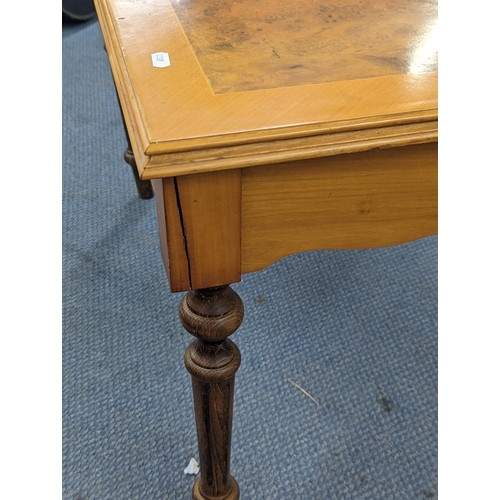 401 - An Italian Dal Negro games table having a burr walnut veneered top, with contents Location: A2B