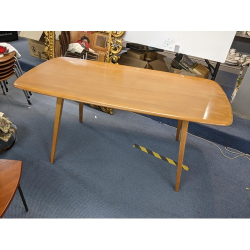 459 - A mid 20th century Ercol elm and beech plank dining table, 71cm x 153cm
Location: LWF