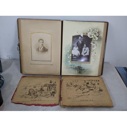 465 - An Edwardian photograph album together with a 'Humors of History' book A/F
Location: 1.2