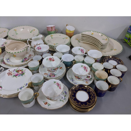 506 - Decorative ceramics to include Coalport June Time coffee set, various teaware, and a hand painted pa... 