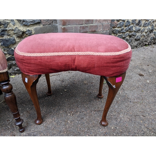 389 - Various chairs to include two Victorian rosewood balloon back dining chairs with upholstered seats a... 