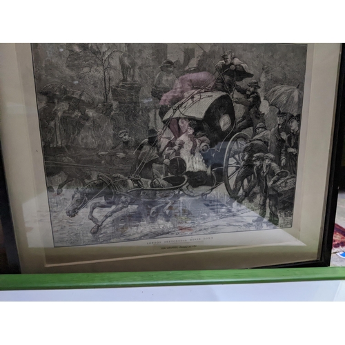 503 - A mixed lot of mainly framed and glazed pictures to include The East London Hospital for Children, a... 