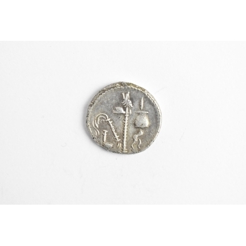 88 - Roman Republic (509BCE-27BCE) - Julius Caesar, silver Denarius, circa 49BCE-48BCE, military travelin... 