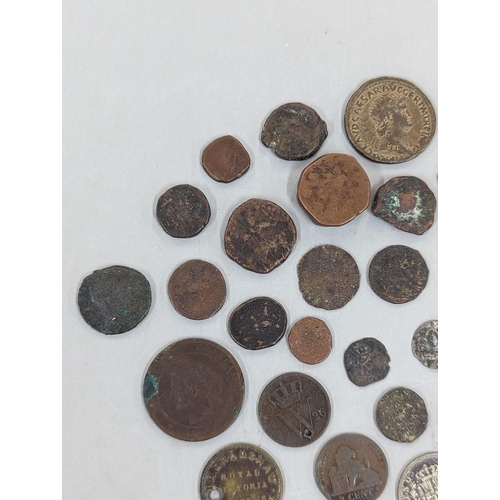 A mixed lot of coins of interest to include mixed bronze and