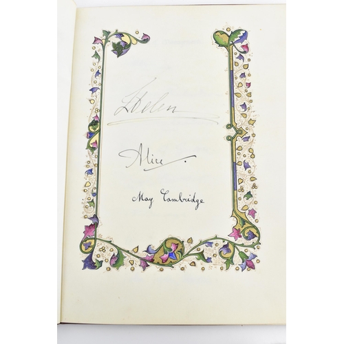 196 - An early 20th century tooled leather bound commemorative book, to honour the fifty year service of M... 