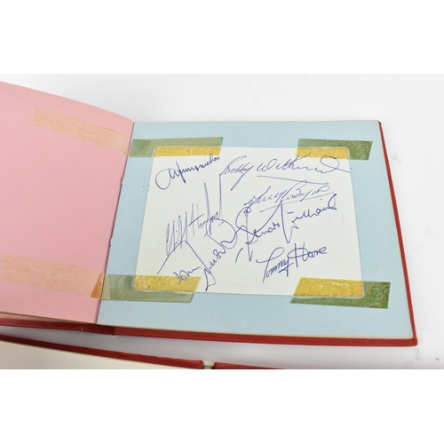 197 - Two 1960s/70s autograph books of mainly British Football teams such as Chelsea, Southampton, Manches... 
