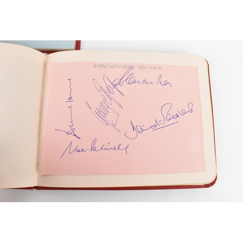 197 - Two 1960s/70s autograph books of mainly British Football teams such as Chelsea, Southampton, Manches... 