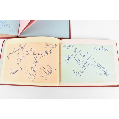 197 - Two 1960s/70s autograph books of mainly British Football teams such as Chelsea, Southampton, Manches... 