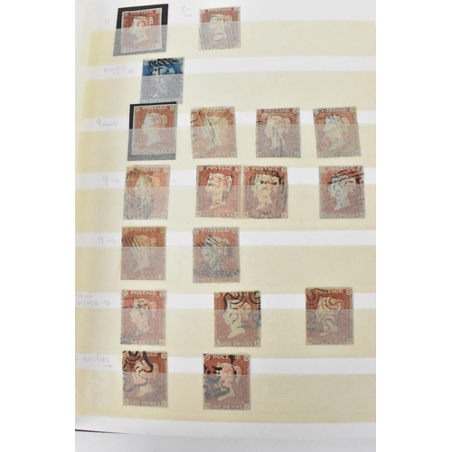 198 - A stamp album containing twenty-two penny blacks, a collection of penny reds, blue two pence, ivory ... 